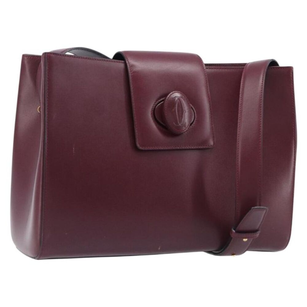 Cartier Must De Cartier Leather Burgundy Leather Shoulder Bag Bag